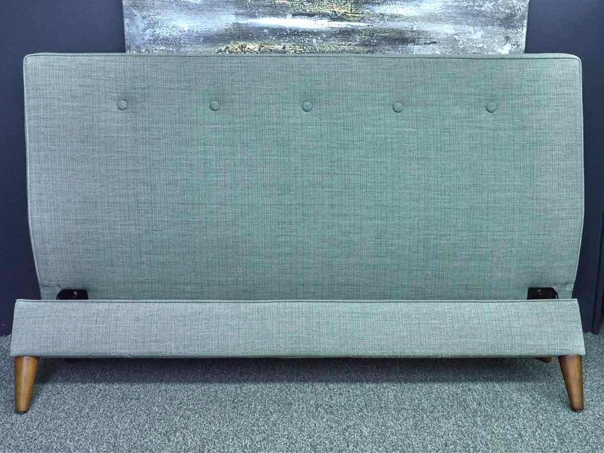 Twin Teal Blue Upholstered Bed