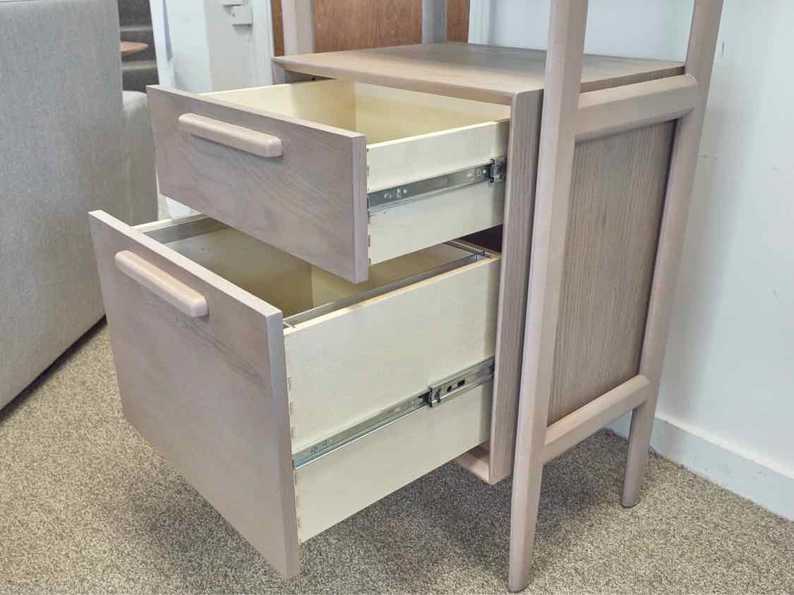 Crate & Barrel 'Tate' Bookcase W/ File Cabinet in 'Stone'
