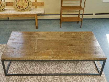 'Bowen' White Oak Cocktail Table with Steel Base