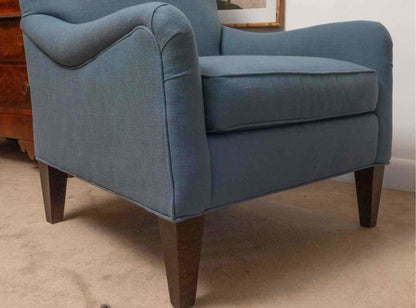 Rowe Royal Blue Upholstered Chair With Espresso Legs