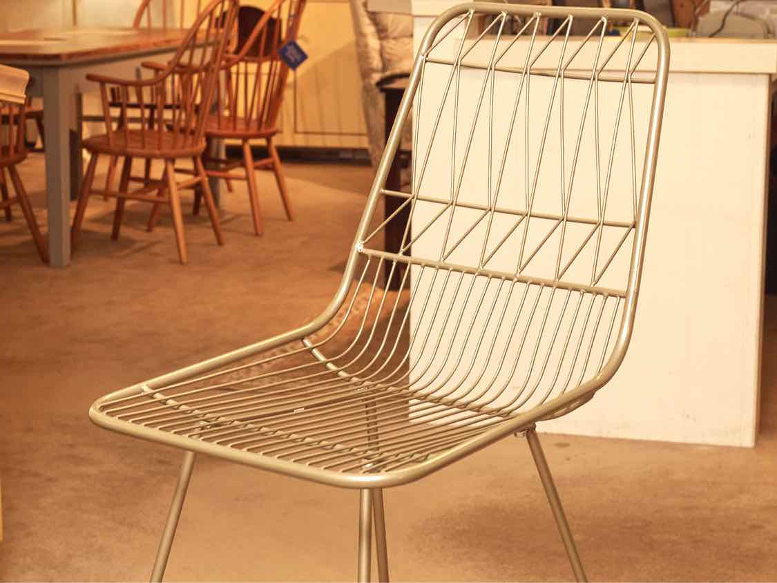 Pair Of Bronzed Metal Wire Counter Stools