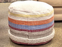 Multicolor Stripe Poof