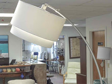 Crate & Barrel  Arch Chrome Floor Lamp with White Stone Base