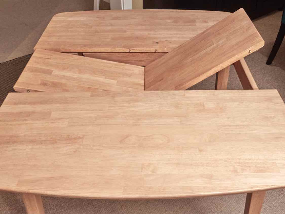 Natural Poplar Shaker Style legs 11.75" Butterfly Leaf Dining Table