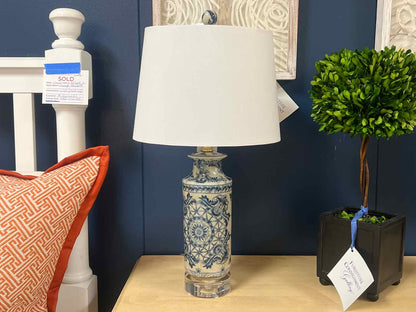 Blue and White Porcelain Phoenix Birdcanton Vase Lamp