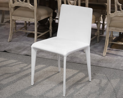 Set of 6 Bonaldo Filly White Leather Dining Chairs