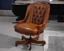 Hancock and Moorer Leather Desk Chair on Casters