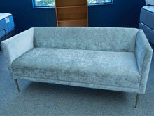 Performance Velvet Silver Gray Tight Back Chrome Legs Loveseat
