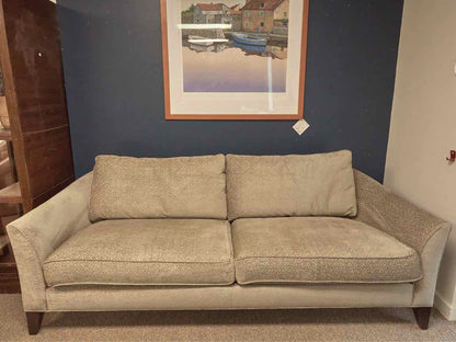 Ethan Allen Contemporary Rounded Back Sofa in Gray
