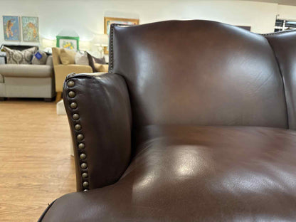 Chocolate Leather Loveseat