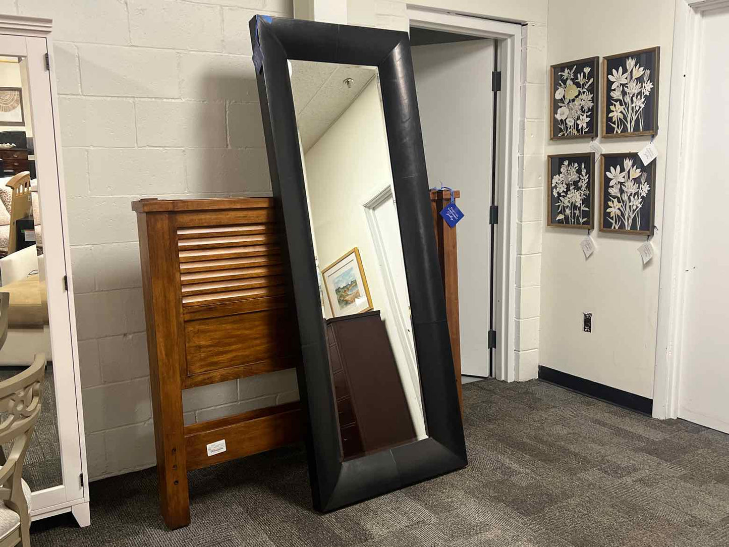 Crate & Barrel Black Floor Mirror