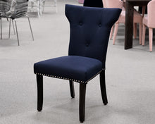 Set of 10 Deep Navy Upholstered Dining Chairs