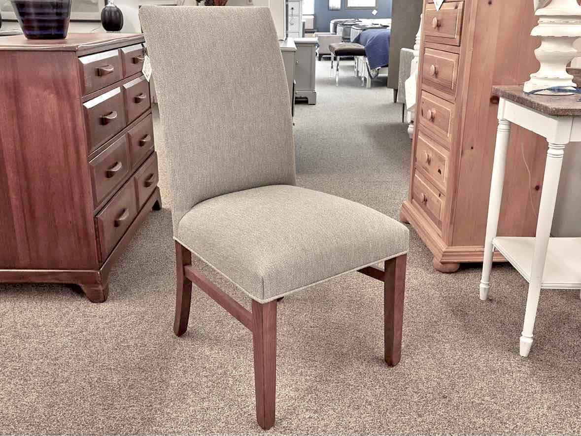 Gat Creek " Douglass" Dining Chair in Nurture Shale Fabric and Seasoned Cherry
