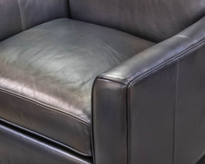 Pair of Ethan Allen Collin Leather Chairs in Black