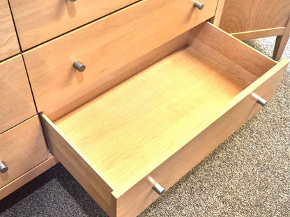 Baronet Double Dresser with Glass Top & Brushed Nickel Pulls