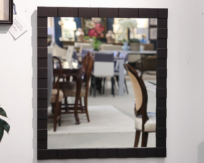 Block Frame Mirror in Black Rub-Thru Finish