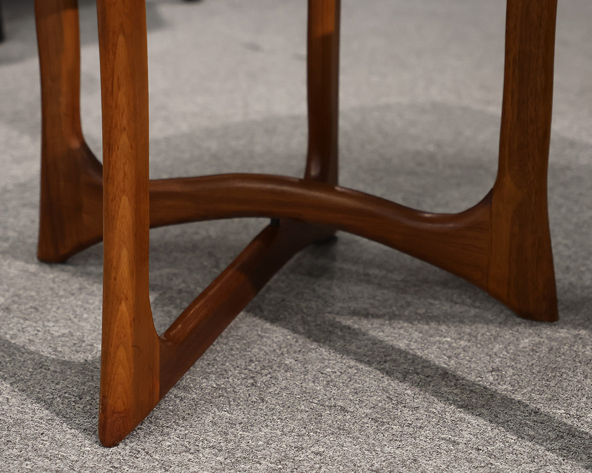 Pair of Adrian Pearsall Vintage Side Tables with Walnut Base and Stone Top