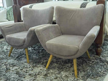 Pair of Grey Performance Upholstered  Contemporary Chairs