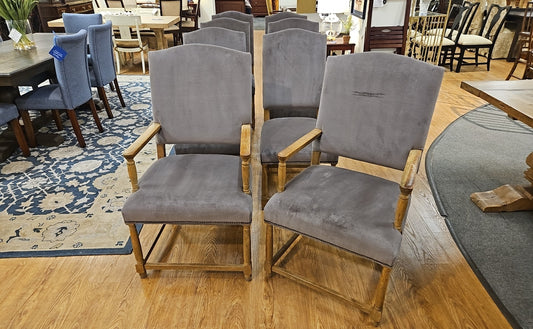 RH Set of 8 Empire Camelback Dining Chairs