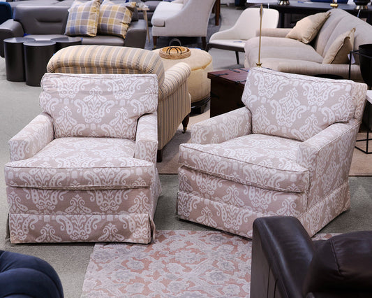 Pair of Ikat Club Chairs