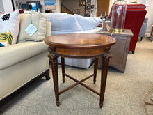 Round Inlaid Mahogany Side Table