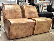 Pair of Restoration Hardware Leather Slipper Chairs