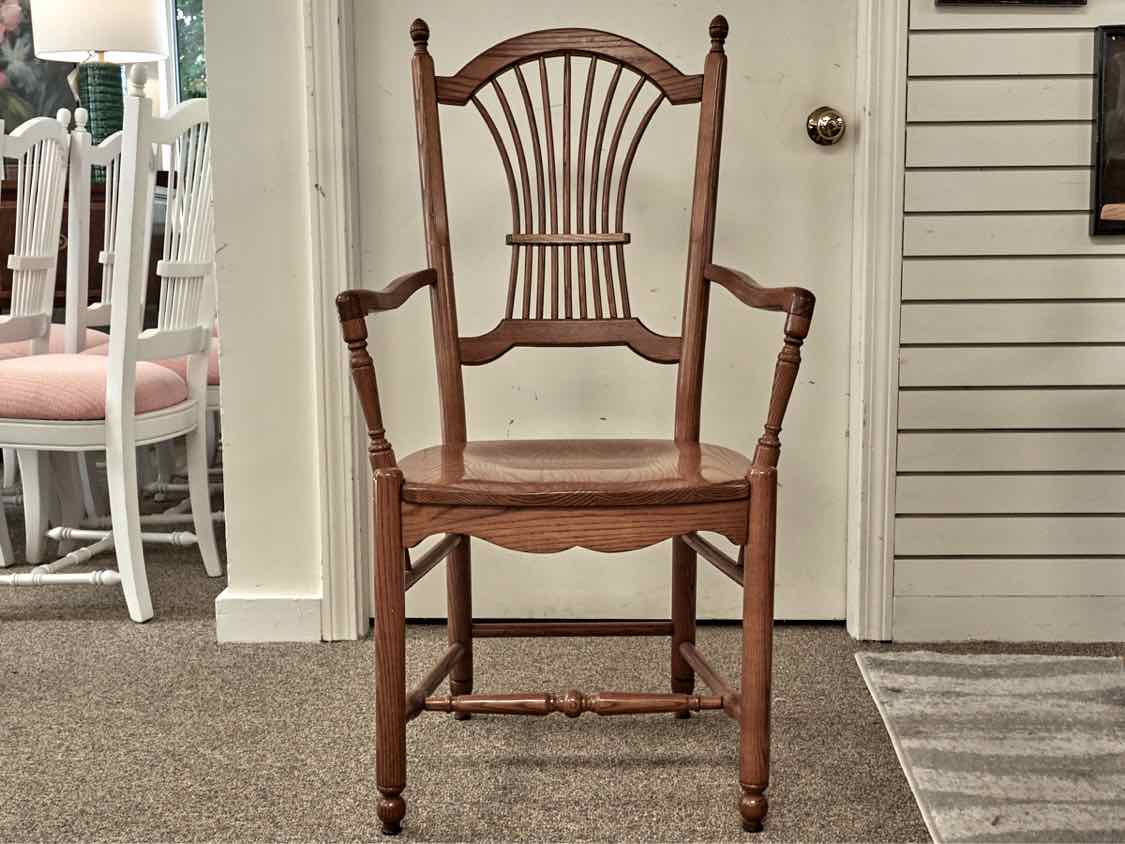 Set of 6 Oak Rice Back Dining Chairs