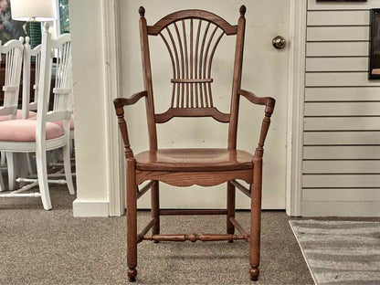 Set of 6 Oak Rice Back Dining Chairs