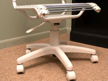 White Finish Office Chair with  Shades of Blue Poly Bungee Cord