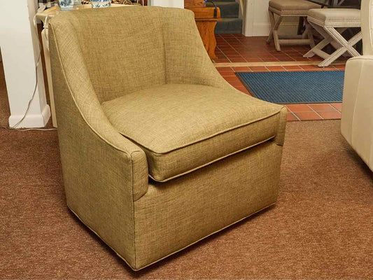Bassett  Swivel Olive Green Upholstered Chair