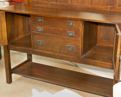 Stickley Mission Oak Sideboard with Paneled Plate Rail