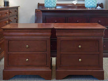 Pair of Louis Phillip Style Nightstands in Cherry/Bourbon Finish