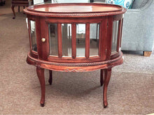 Soild Mahogany Oval Beveled Glass Door Curio Cabinet