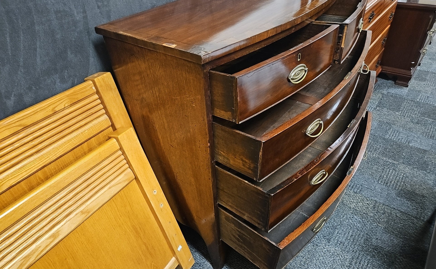 5 Drawer Inlaid Mahogany Chest