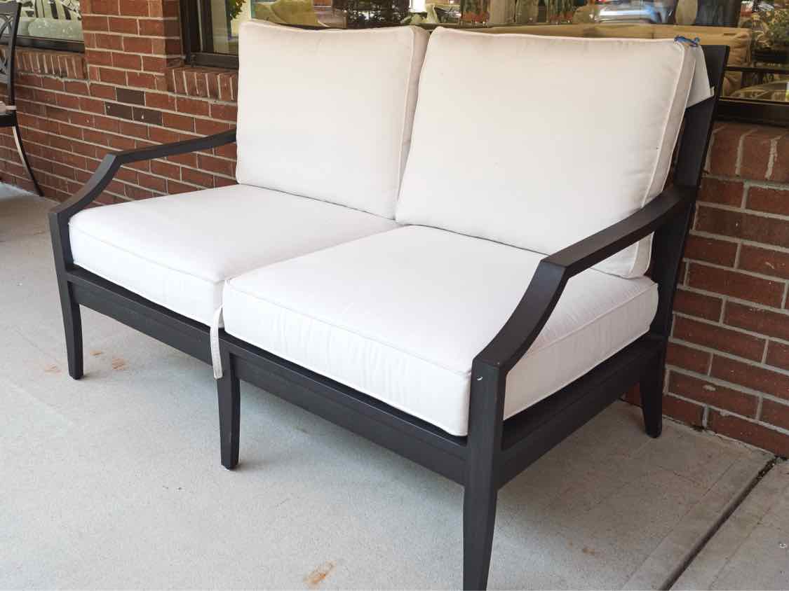 Ethan Allen 'Nod Hill' Black Aluminum Outdoor Loveseat
