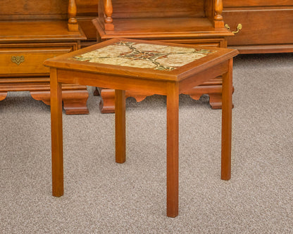 Tile Top Side Table in Cherry Finish
