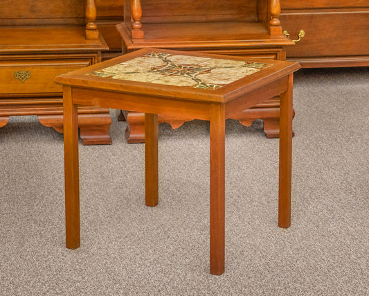 Tile Top Side Table in Cherry Finish