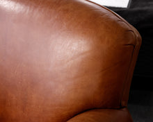 Pair of Crate & Barrel Camel Leather Chairs