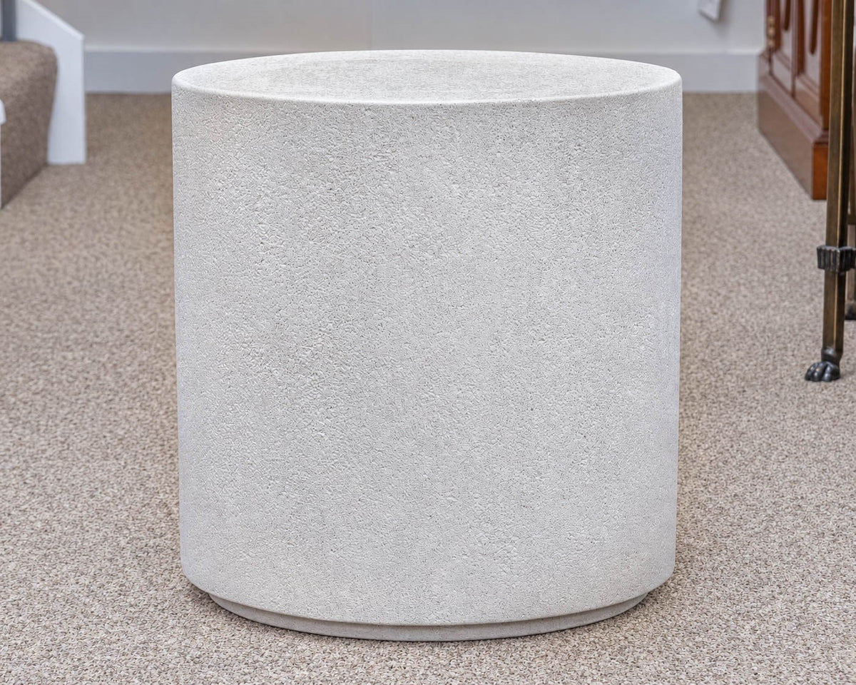 Ethnicraft "Elements" Resin Ivory Cylinder End Table
