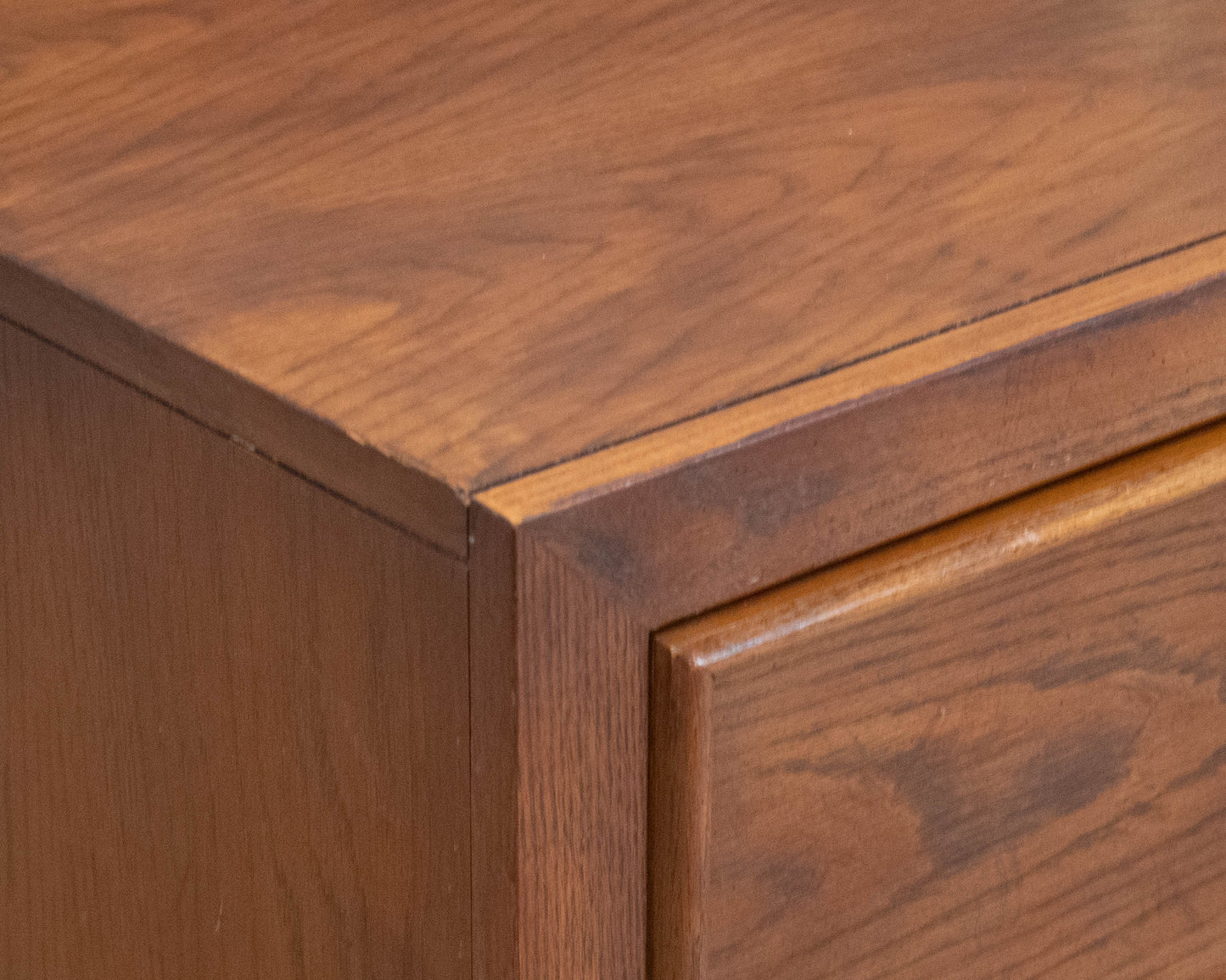 Pair of Thomasville Oak Campaign Style Nightstands