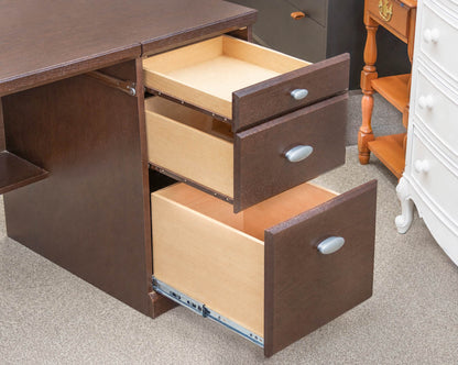 Dark Finish Desk with 6 Drawers
