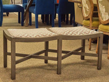 Lee Industries Bench with Blush & Ivory Flame Velvet in Light Grey Frame