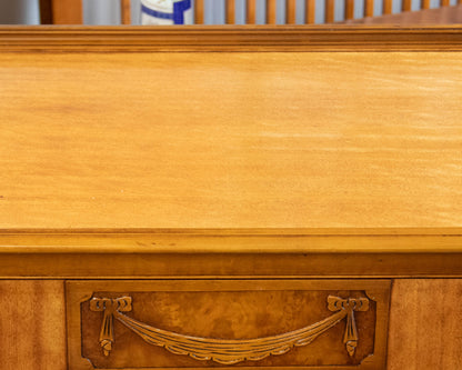 Satin Wood 4 Drawer Chest with Garland Detail