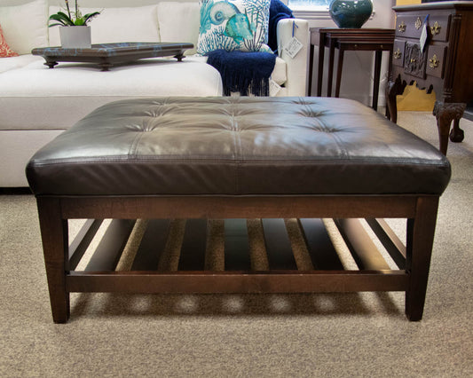 Boston Interiors Square Bonded Leather Ottoman