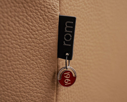 ROM Khaki Leather Swivel Chair