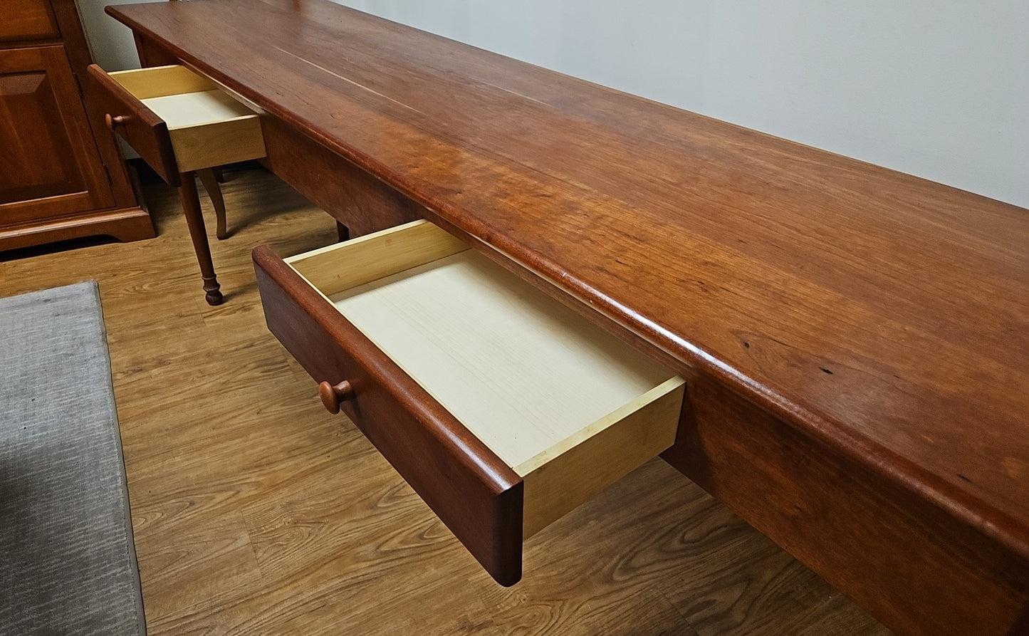 Custom-Made Cherry Drop Leaf Console
