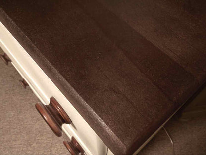 White Finish 4 Drawer Chest with Dark Maple Top