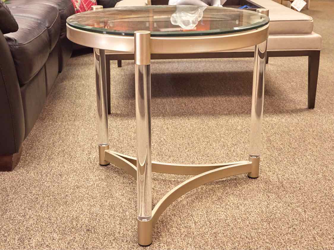 Contemporary Glass Top Side Table