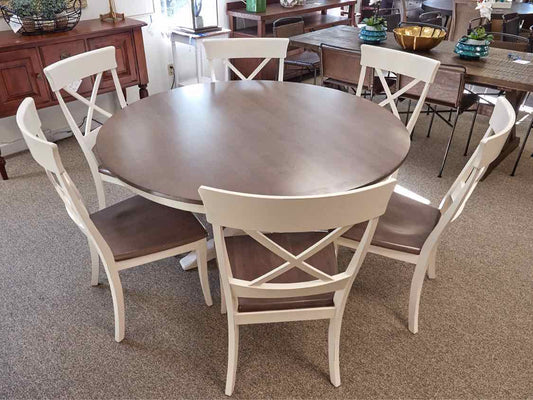 Bermex 60" Round Table & 6 Chair Set