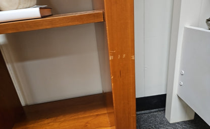 Oak 12-Shelf Etagere on Wheels